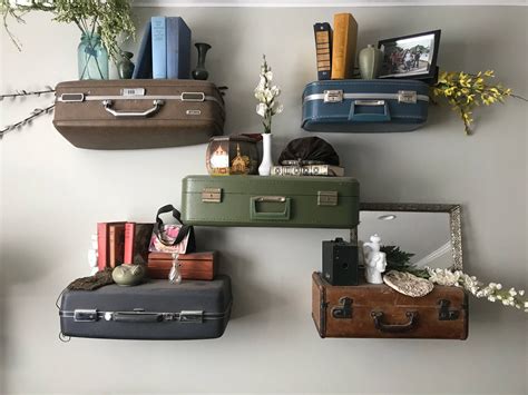 Vintage Suitcase Shelves Travel Themed Shelving Suit Case Etsy