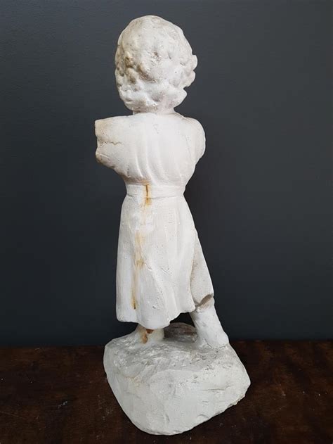 Lot Vintage Plaster Figural Statue Of A Boy