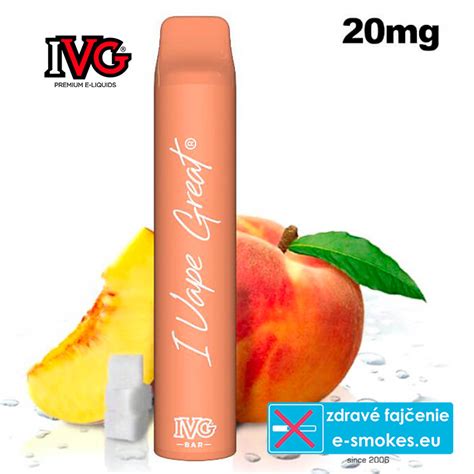 Ivg Bar Plus Jednorázová Elektronická Cigareta 550mah Peach Rings 20