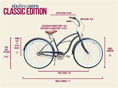 Classic Edition 3 Speed Beach Cruiser Size Chart Cruiser Bicycle