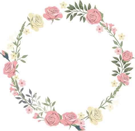 Clipart Circle Watercolor Flower Frame Png Vector Transparent Png Images And Photos Finder