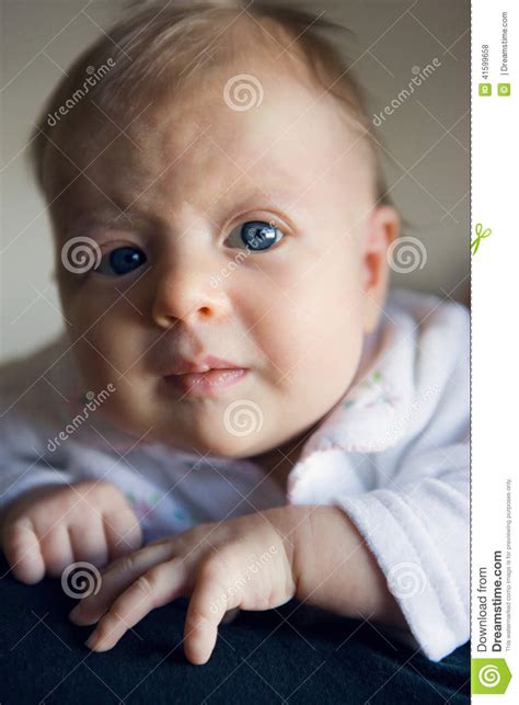 Blond Newborn Baby With Blue Eyes Stock Photo Image Of