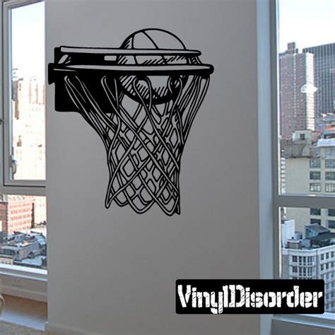 Basketball Hoop Net And Ball Wall Decal Vinyl Decal Car Decal