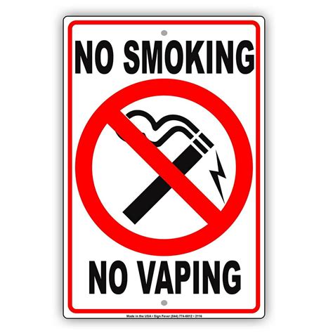No Smoking No Vaping Tobacco Restriction Caution Warning Notice