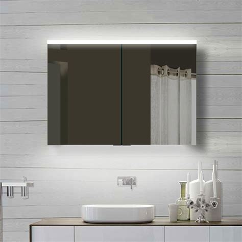 LED Spiegelschrank 100x70 cm, 2-türig Kaltweiss Badezimmer ...
