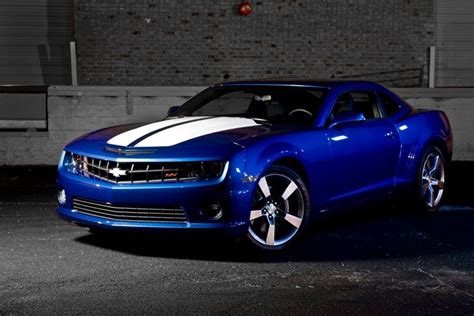 Blue Camaro Ss With White Rally Stripes Dream Car Pinterest The