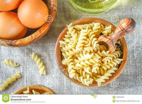 Helix Or Corkscrew Shaped Pasta Rotini Macaroni Related To Fusilli