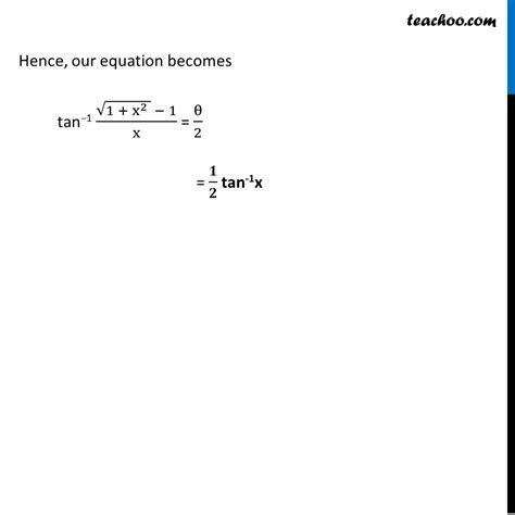 Ex 22 3 Simplify Tan 1 Root 1 X2 1x Chapter 2