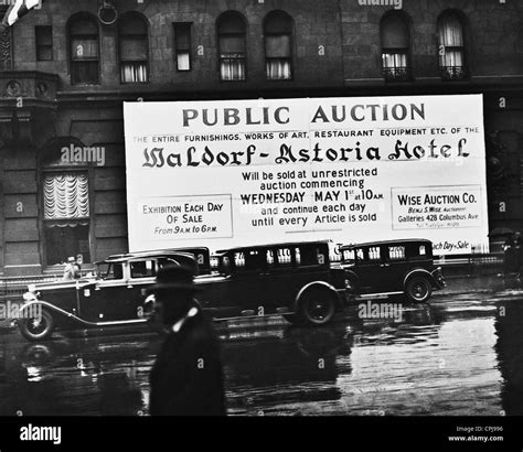 Subasta En El Hotel Waldorf Astoria 1929 Fotografía De Stock Alamy