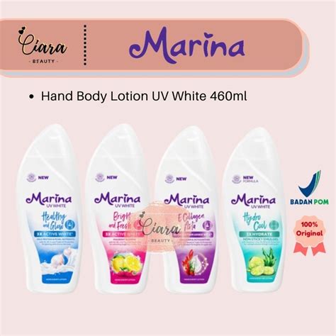 Jual Marina Hand Body Lotion Uv White 460 Ml Shopee Indonesia