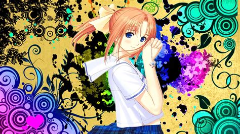 Fond Décran Illustration Anime Filles Anime Yeux Bleus Cheveux