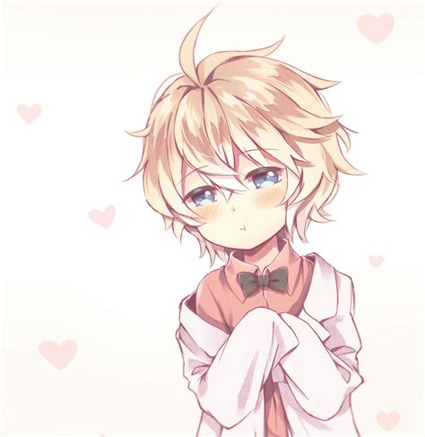An Anime Character With Blonde Hair And Blue Eyes Wearing A Bow Tie In
