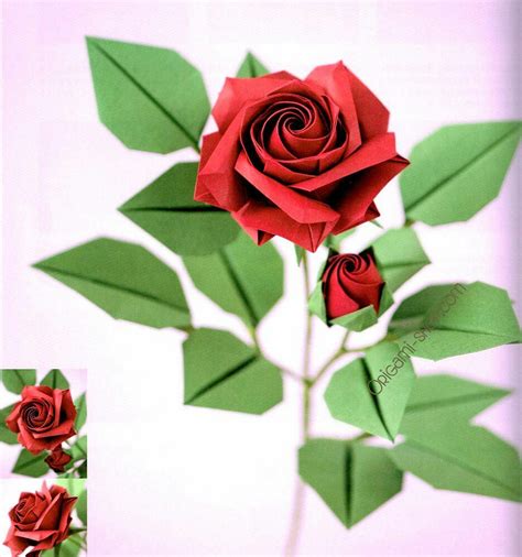 Ide Istimewa Origami Paper Rose Motif Baru