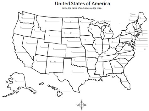 Us Map Fill In States Map