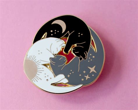 Trio Of Cats Enamel Pin Cat Enamel Pin Etsy