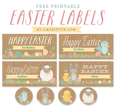 Printable Easter Labels And Round Stickers