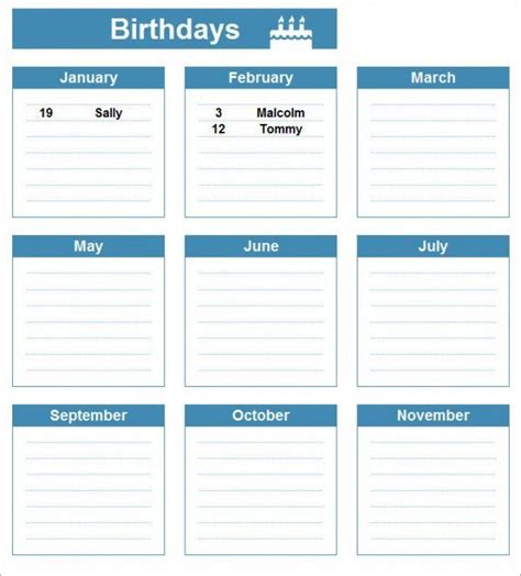 Psd Pdf Excel Free And Premium Templates Birthday Calendar Free