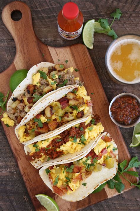 Breakfast Taco Bar With Homemade Chipotle Salsa Mexican Brunch