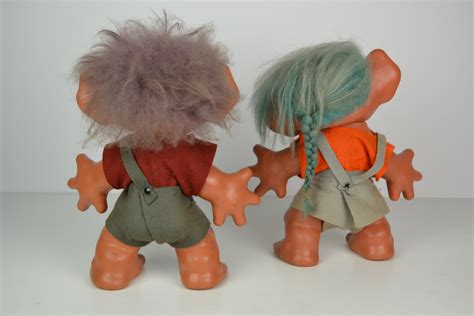 Large Troll Dolls By Dam Things Establishment Denmark 1964 Retro