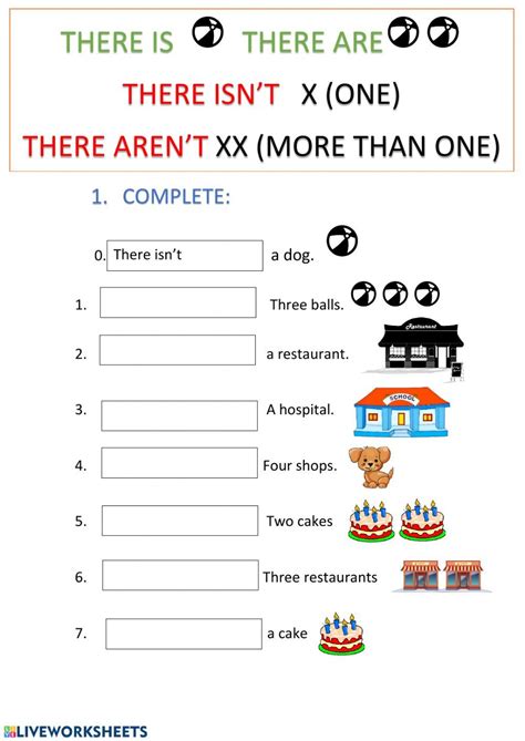 There Is There Isnt There Are There Arent Worksheet English As A