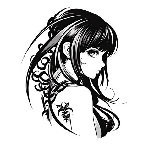 Premium Ai Image Anime Tattoo Isolated On White Background