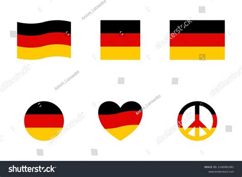 German Flag Icons Vector Set Flag Stock Vector Royalty Free