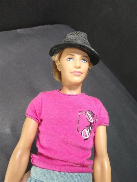 Barbie Fashionistas Hottie Ken Doll Blonde Rooted Hair Fedora Hat No Joints Ebay