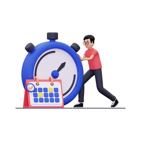 3d man scheduling work deadline 10872911 PNG