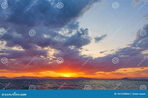 Beautiful Sundown Over The Sea Stock Photo Image Of Ocean Copy