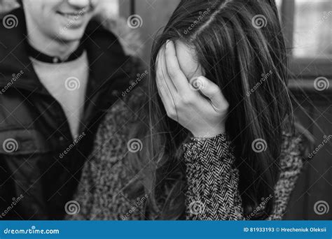 Beautiful Young Adult Couple Posing At Camera Stock Image Image Of