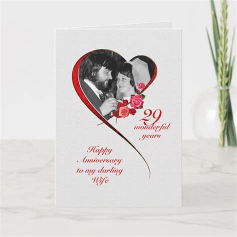 Romantic 29th Wedding Anniversary For Wife Card Zazzleca