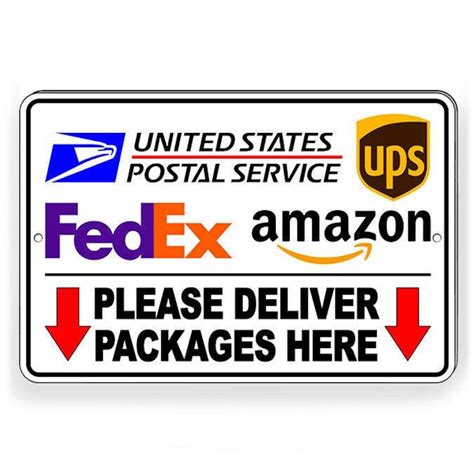 Please Deliver Packages Here Arrows Down Metal Sign Usps Ups Etsy