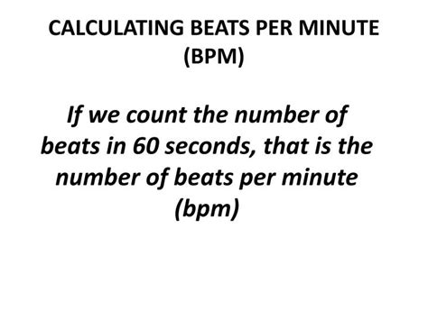 Ppt Calculating Beats Per Minute Bpm Powerpoint Presentation Free