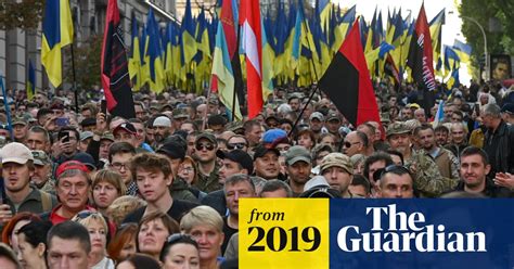 thousands march in kyiv to oppose east ukraine peace plan ukraine the guardian