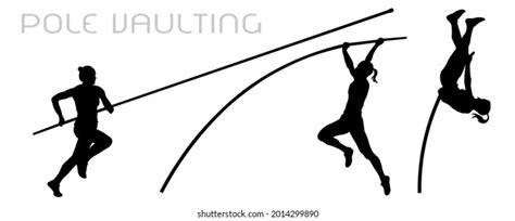 Pole Vaulting Silhouette Sport Vector Stock Vector Royalty Free