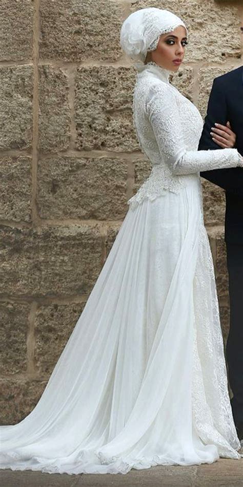 High Neck Muslim Wedding Dress Sexy Women S Bridal Gowns Arabic