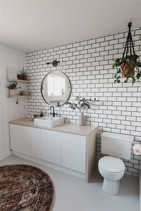 This home depot guide will teach you how to hang a heavy mirror so it stays safely the mirror will hang from two points on the wall, so you'll need one anchor for each hanger that is not driven into a stud. A New Bathroom Accent Wall [+ how to hang a mirror on tile ...