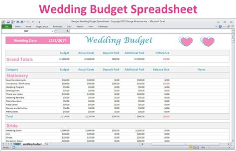 Wedding Budget Spreadsheet Uk Throughout Wedding Budget