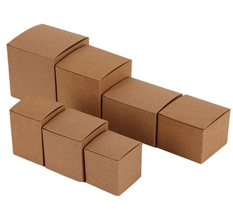 50pcslot 350gsm 6 Sizes Kraft Paper Box Nice Square Kraft Box Plain
