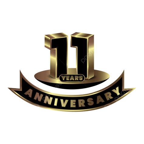 Golden Numeral 11 Year Anniversary Celebration Golden 11 Anniversary