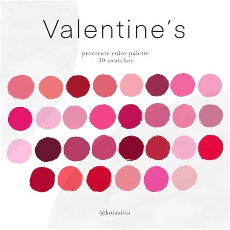 Valentines Color Palette Handpicked Color Swatches For Etsy