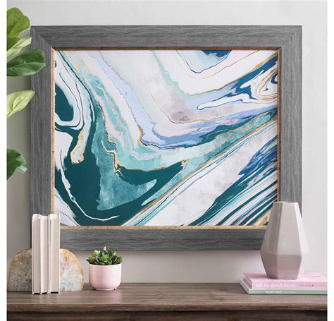 Abstract Teal Wave Framed Art Print | Kirklands | Blue framed art, Framed canvas art, Teal painting