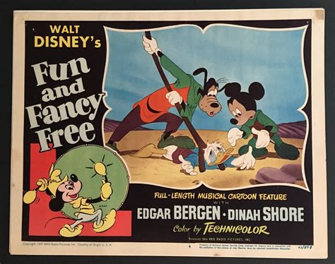 Fun And Fancy Free 1947 Disney Lobby Card Mickey Mouse Donald Duck