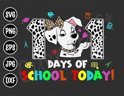 School Today 100 Days Of School Dalmatian Dogs Lights Background