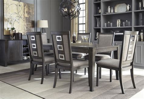 Glam dining room vintage dining room rustic dining room. Chadoni Gray Rectangular Extendable Dining Room Set from Ashley | Coleman Furniture