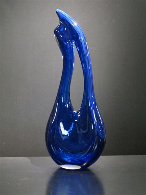 Transparent Tall Blue Avelino Glass Sculpture Glass Museum Glass Art