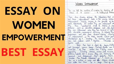 Essay Women Empowerment Best Essay Essay Factory Youtube