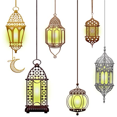 Ramadan Lantern Luxury Gold Lamp Transparent Background Design