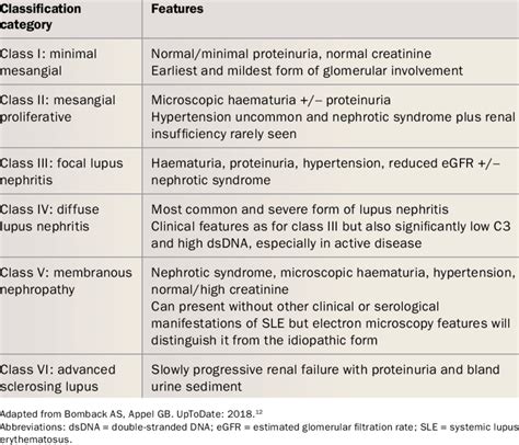 Histopathological Classification Of Lupus Nephritis Download Table