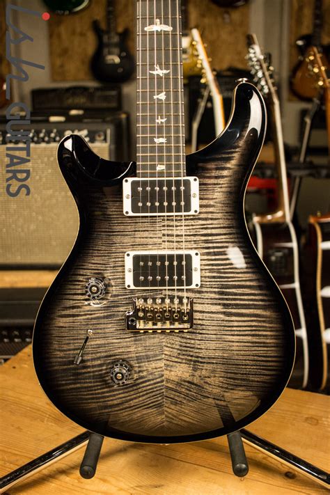 prs paul reed smith custom 24 left handed lefty 10 top charcoal flamed ish guitars